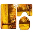 thumbnail image 1 of ABPHQTO Temporada de Acción de Gracias Otoño Árbol Amarillo Juego de alfombras de baño de 3 piezas Alfombra de baño Alfombra de contorno y tapa de inodoro, 1 of 2