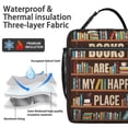 thumbnail image 4 of Book Lover Lunch Bag – Bookshelf Bookcase Wall Reading Bookmark Born to Read Insulated Thermal Food Container Bag, 4 of 6