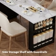 thumbnail image 4 of 82.7 inch Kitchen Island with Extendable Dining Table for 4-6 Seating, Two-tone Kitchen Island Table with Double-sized Storage, Power Outlet, 2 Drawers, 2 Side Open Shelves, White, 4 of 7