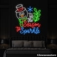 thumbnail image 2 of Glowneon Tis The Season To Sparkle Neon Sign, Snowman LED Lights, Christmas Quotes LED Sign, 2 of 5