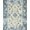 Blue Beige, Pattern 18, variant on Design&I 8'x10' Washable Area Rug Vintage Front Distressed Scrollwork Border Door Entrance Throw for King Size Bedroom, Under Bed, Sleek Flatweave Pet Friendly