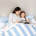 thumbnail image 5 of Erosebridal Blue Coquette Bow Kids 7 Pieces Bedding Comforter Set,Geometric Striped Polka Dots Full Bedding Set For Girl,Colorful Stars Reversible, 5 of 7