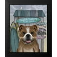 thumbnail image 2 of Fab Funky 20x24 Black Modern Framed Museum Art Print Titled - English Bulldog Surf Shack, 2 of 5