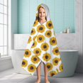 thumbnail image 6 of White Small Sunflower Pattern Hooded Bath Towel，60"x35" for Ages 3 To 12 Kids, Quick Dry Lightweight Soft Microfiber Hood Beach Towel Cover Up for Kids, 6 of 7