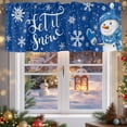 thumbnail image 5 of Christmas Snowman Valance Curtain for Windows Winter Showflake Blue Curtain Valances Short Window Treatments Panels for Kitchen Bathroom Laundry Room Basement 56 x 16 Inch, 5 of 7