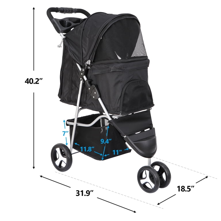 HomGarden 3-Wheel Pet Stroller for Small Dogs Up to 33 lbs photo 7
