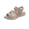 thumbnail image 1 of Fish Mouth Sandals for Women, Open Toe Thick Sole with Hook-and-Loop Closure, Breathable Straps, Solid Color Design, Comfortable Cushioned Footbed, Casual Spring Summer Wear, 1 of 9