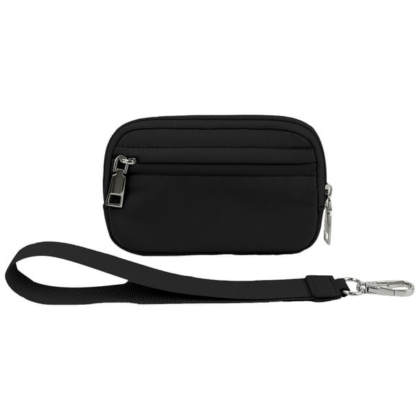 Bolso Mano Mini Monedero Nylon Color Sólido para Hombres Mujeres