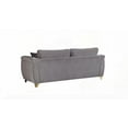 thumbnail image 4 of Modern Gray Fabric Upholstery Sofa 220×80×75cm with Wood Frame & Gold Accents, 4 of 5