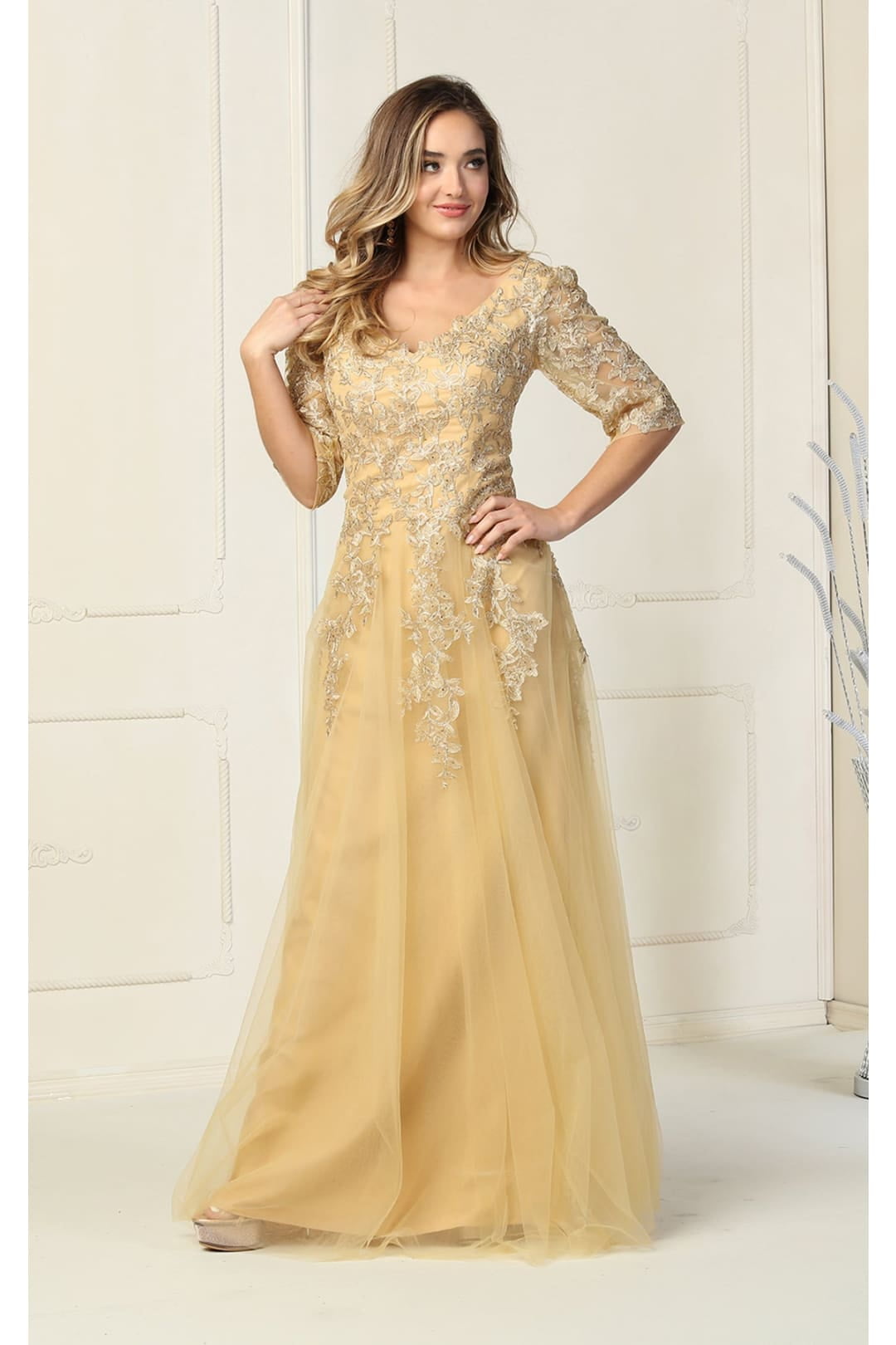 Formal Dress Inc Mother Of The Bride Plus Size Gold - Walmart.com