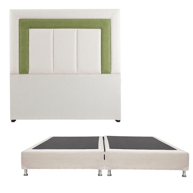 Base de Cama Dicasa con Cabecera Bora King Size Beige