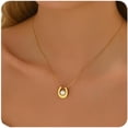 thumbnail image 1 of Collier Pendentif Étoile de Mer Lune Plaqué Or NONAMOIS 18K pour Femmes Collier Ras du Cou Opale Blanche Ronde Collier Perle Fer à Cheval Porte-Bonheur en Acier Inoxydable, 1 of 7