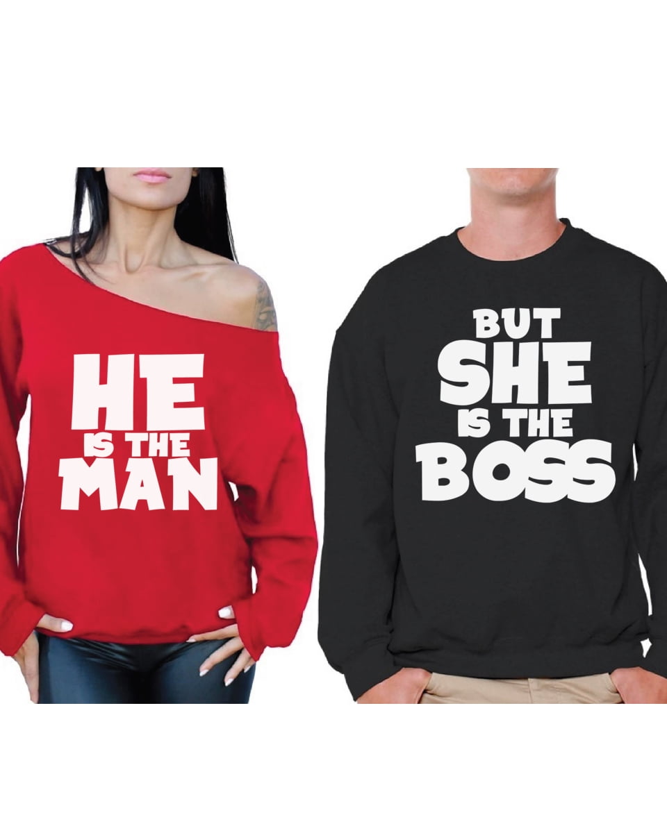 Awkward Styles Matching Husband Wife Couple Sweatshirts He Is the Man