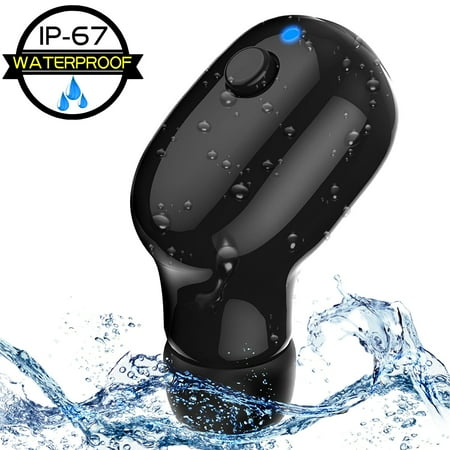 Waterproof IPX7 Wireless Earbud, V4.2 Mini Bluetooth Earbud, Car Bluetooth Headset Invisible Headphone with Mic, 10-Hr Playing Time Cell Phone Bluetooth Earpiece for iPhone Samsung Android (Best Single Bluetooth Earbud)