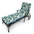 thumbnail image 2 of Jordan Manufacturing 72" x 22" Cassie Serene Navy Floral and Serene Navy Solid Reversible Rectangular Outdoor Chaise Lounge Cushion with Ties and Hanger Loop, 2 of 12