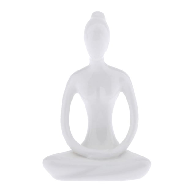 Estatua de yoga de cerámica para decoración de escritorio de jardín Estilo-03