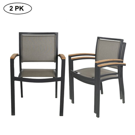 Karmas Product 2 Pk Stackable Patio Chairs Metal Indoor Outdoor