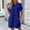Blue, variant on IUYRTFE Women's Short Sleeve T-Shirt Dress Round Neck Casual Pocket Loose Fit Midi Dress