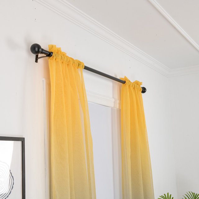 Cortinas de tul con ventana degradada para sala de estar, cortinas transparentes (gris amarillo) Likrtyny Libre de BPA