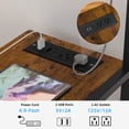 thumbnail image 4 of LEYAOYAO 3-Tier Printer Stand with Charging Station, Printer Stand with Open Shelves for Home Office, Printer Cart Lockable Wheels for Living Room, Brown, 4 of 7