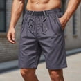 thumbnail image 6 of Besolor Men's Plus Size Shorts Wide Leg Drawstring Elastic Waisted Lightweight Quick Dry Outdoor Casual Running Shorts with Zipper Pockets(Large,Dark Gray), 6 of 7