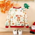thumbnail image 5 of EnJoCho Child Girl Outfit Toddler Boys Girls Sweater Long Sleeve Strips Christmas Day Cartoon Print Sweater Small Kids Trendy Winter Fall Clothing, 5 of 7