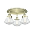 thumbnail image 4 of Innovations Lighting  Olean - 3 Light 18" Flush Mount Clear/Satin Nickel, 4 of 5