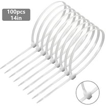 100Pcs 14inch Cable Zip Ties Heavy Duty, Durable Self-Locking Wire Ties, 50lbs Tensile Strength for Home, Garden, Garage, Workshop, etc. (White)