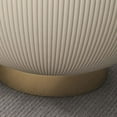 thumbnail image 2 of First of a Kind Modern Drum Bowl Coffee Table - Round Shaped Coffee Table – Modern Decorative Tables - Tabletop for Home Decor - Sintered Stone at Top with Microfiber Leather, White, 2 of 6