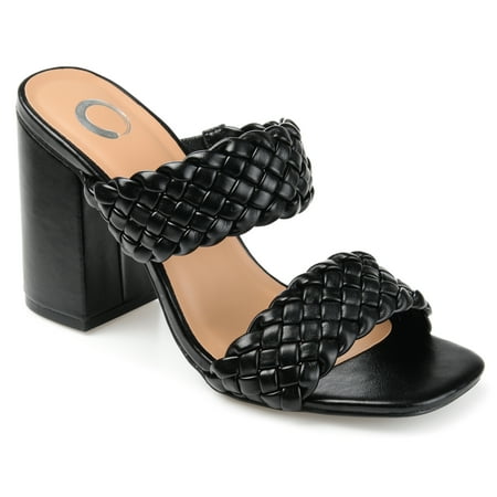 

Journee Collection Womens Melissa Wide Width Open Square Toe Block Heel Sandals