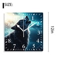 thumbnail image 2 of 12 Inch Wall Clock Battery Operated Silent Clock Decorative for Office, Kitchen, Outdoor, Living Room，Wolves and Full Moon Lovely Design, 2 of 4