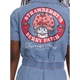 thumbnail image 6 of Strawberry Shortcake Toddler Girl Denim Romper with Short Sleeves, Sizes 12M-5T, 6 of 8