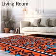 thumbnail image 2 of ODIKA 4'x6' Machine Washable Non-Slip Area Rug, Abstract Motif Sports Theme Decorative Floor High Traffic Rug, Orange, 669705, 2 of 7