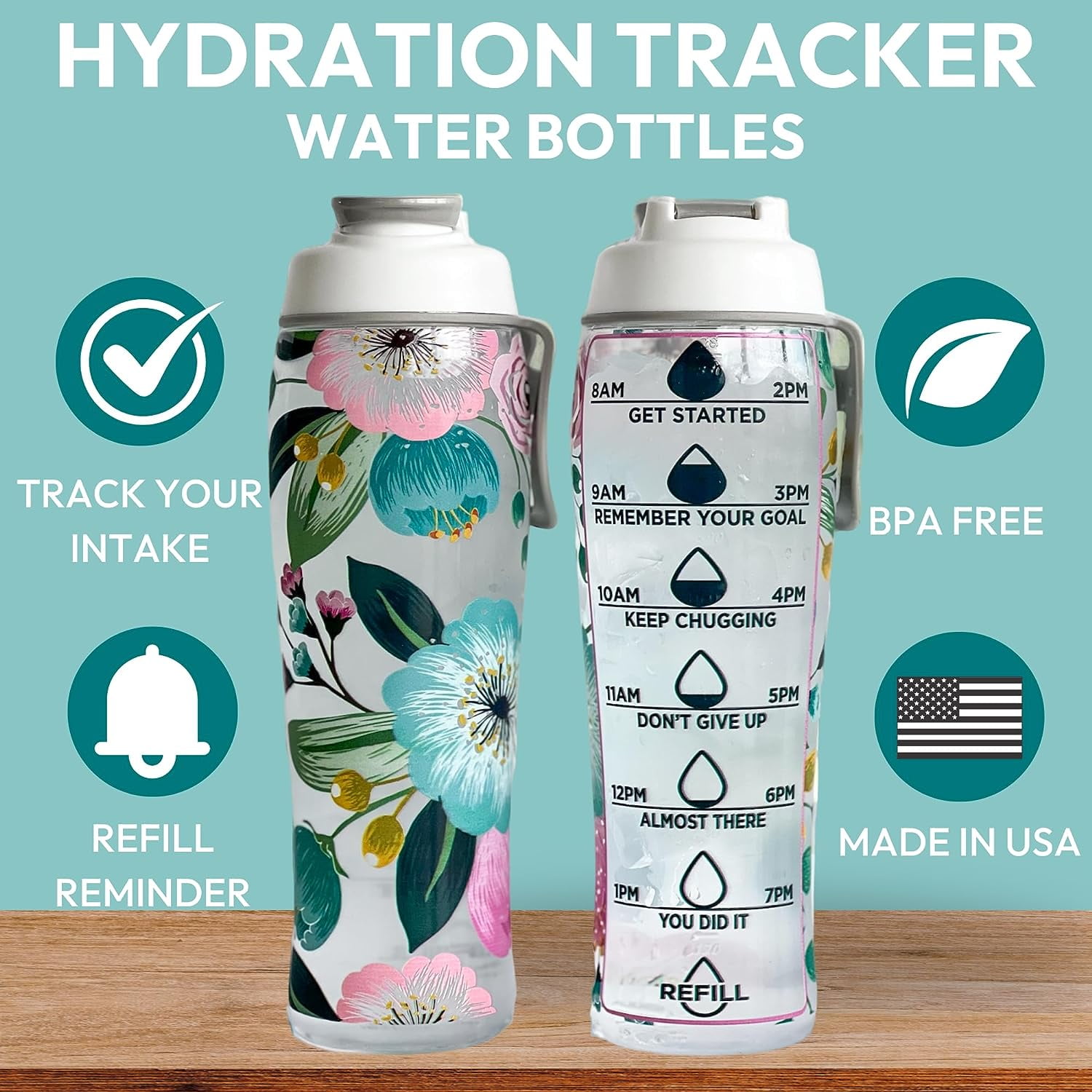 USA Made Tracker Straw Water Bottles – Tailor's Square