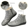 thumbnail image 3 of Womens Ankle Boots Side Zipper Leather Ankle Booties Comfortable Outdoor Anti-Slip Waterproof Shoes, 3 of 7