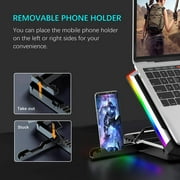Topmate C11 RGB Laptop Cooling Pad Gaming Cooler for 11-17.3 Laptop, Silent Cooling Fan for Laptop with 6 Quiet Fans-Blue LED Light