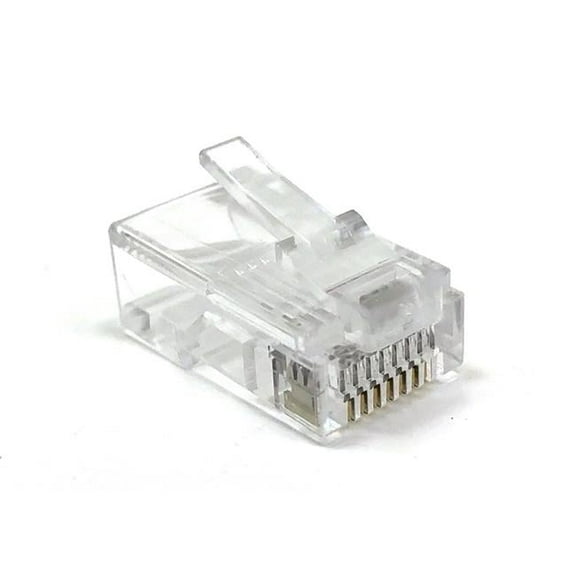 Cat 5e 24AWG RJ 45 Modular Plug, Clear - Pack of 100