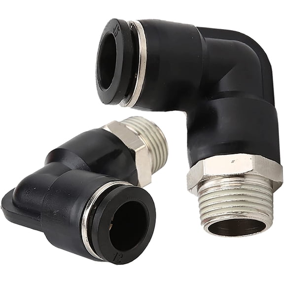 RIH Pneumatics 10pcs Male Elbow Push to Connect Fittings Push in Fittings Quick Connect Air Fitting (1/4"OD x 1/8"NPT，10pcs)