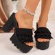 thumbnail image 2 of Zapatos de Caminata de las Mujeres de Moda Y Versátil Tacón de Encaje Más Tamaño Primavera Y Verano Zapatillas Cómodas de Moda, 2 of 9