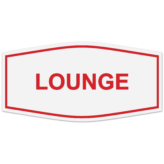Signs ByLITA Fancy Lounge Sign - Laser-Engraved Lettering | Durable ABS Plastic | Vibrant Colors | Powerful Foam Tape (White/Red) - Large