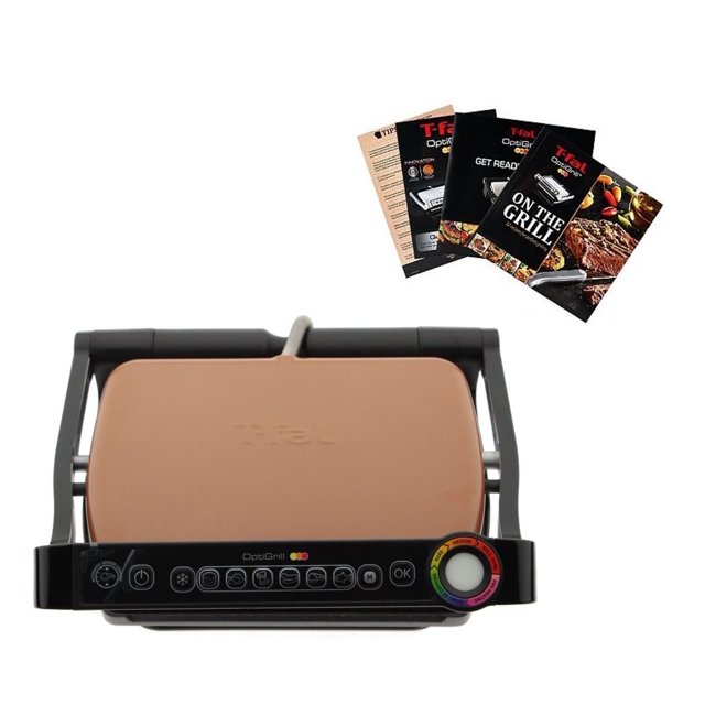 TFAL GC704 OptiGrill with Recipe Books Indoor Electric Grill Removable