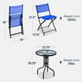 thumbnail image 3 of Best Choice Products 3-Piece Patio Bistro Dining Furniture Set w/ Glass Tabletop, Folding Chairs - Resort Blue, 3 of 10