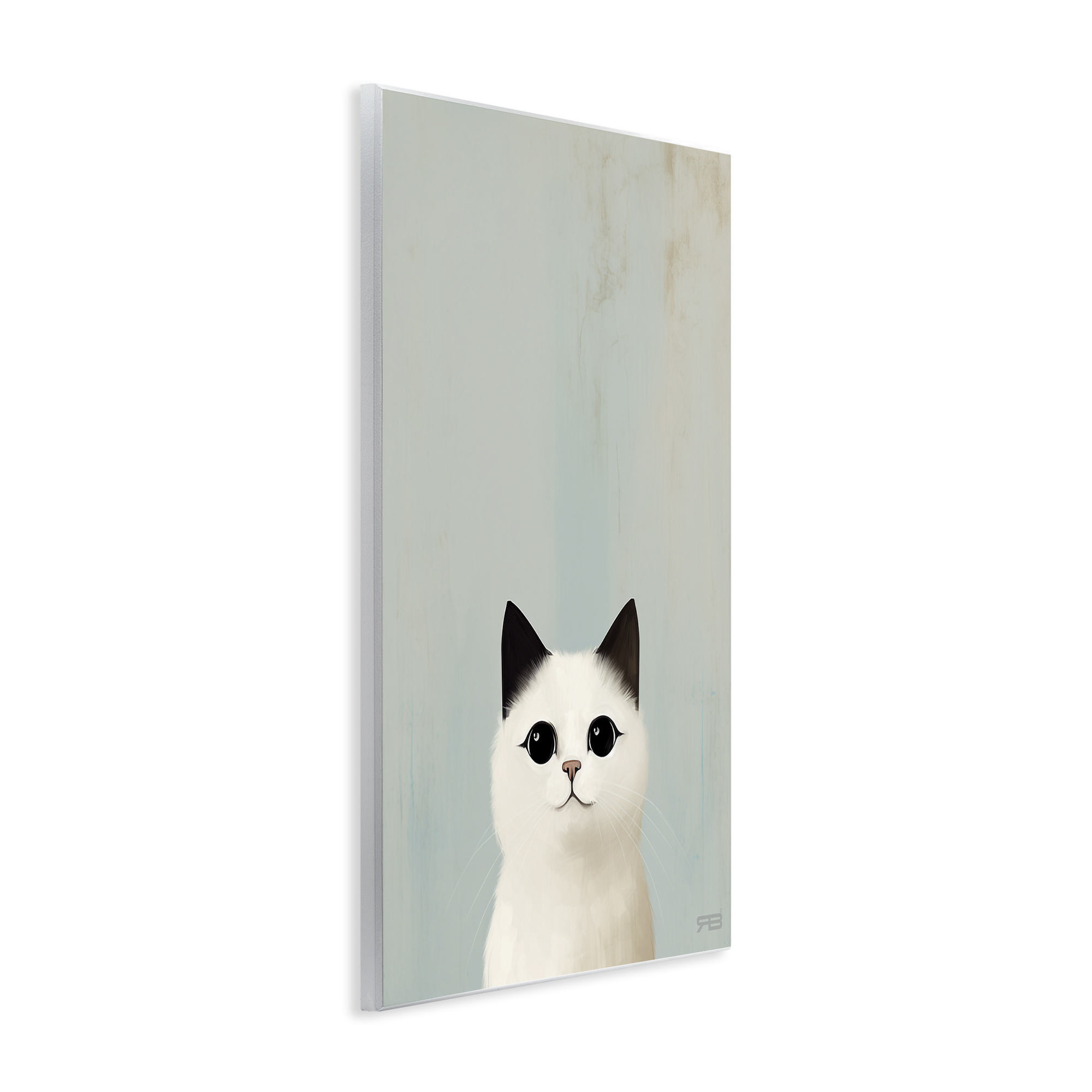 Stupell Industries Peeking White Kitten Animals & Insects Painting Unframed Art Print Wall Art, 10 x 15