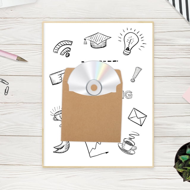 RUNROTOO 20Ud Bolsas De Almacenamiento Para Cds Y Dvds En Kraft Color Surtido Con Y Duradero