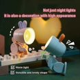 thumbnail image 4 of Mini luz LED de noche con forma de animalito, lámpara de mesa plegable con dibujos animados, decoración para habitación, conejito blanco, 4 of 5
