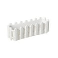 thumbnail image 2 of Decorative Fence Planter, Artificial Flower Pot for Indoor Outdoor, White Plastic Garden Decor for Porch Patio Balcony Decorating(White-S), 2 of 4