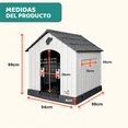 thumbnail image 2 of Casa Para Perro Grandes MascoAmigo con Puerta Térmica 98x94x98 cm Gris, 2 of 7