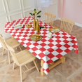 thumbnail image 3 of Red and White Checkered Pattern Rectangle Tablecloth 60"x102",Waterproof Polyester Rectangle Table Cloth, Wipeable Spillproof Polyester Tablecloth for Dining, Camping, Indoor and Outdoor, 3 of 6
