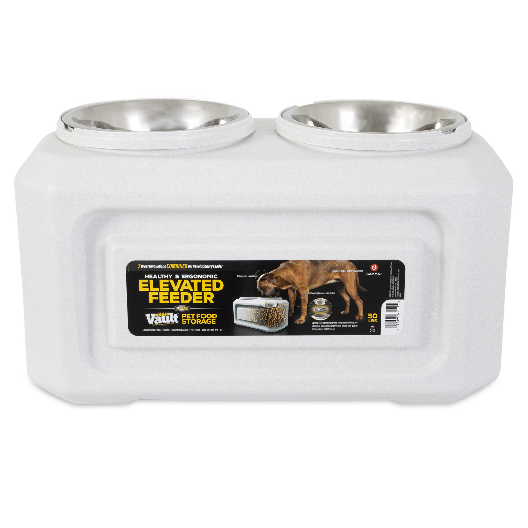 Gamma2 Vittles Vault Elevated Bowls with 50 lb Storage photo 1