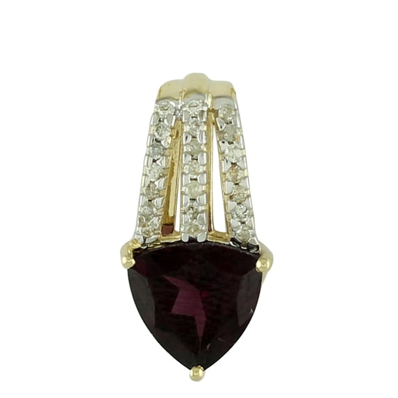 Carillon Rhodolite Natural Gemstone Necklace Pendant 925 Sterling Silver Anniversary Jewelry | Yellow Gold Plated